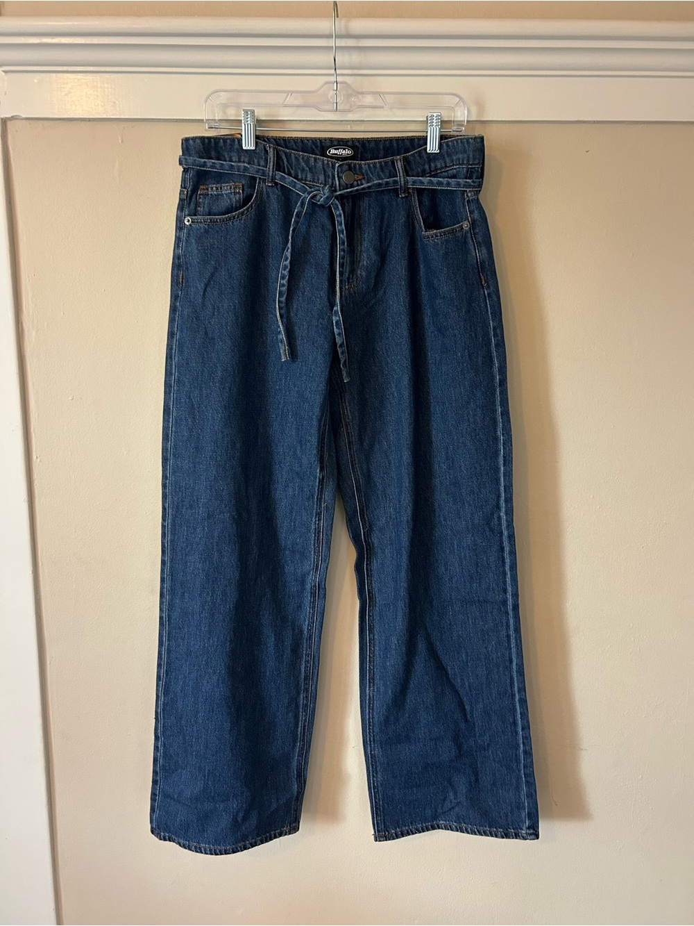 NWT Buffalo David Bitton Women’s 100% Cotton Wide Leg Jeans with Belt